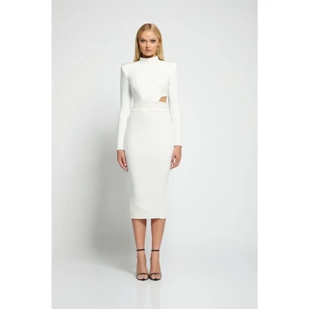 Zhivago message to love midi DRESS White US6